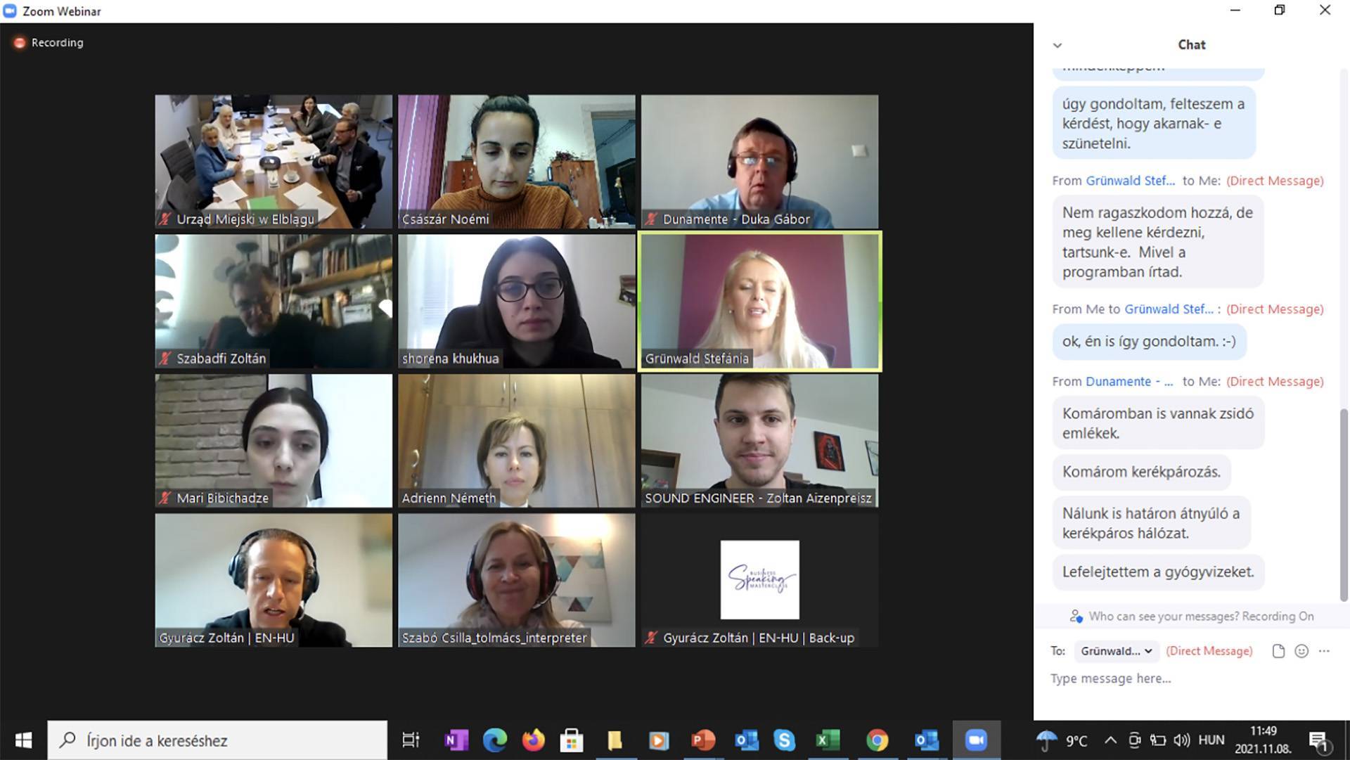 The project partners met online 